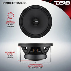 PROJECT360 - High-Sensitivity Mid-High Loudspeakers with Rotating Recone Design For Quick Repair 8-Ohm - DS18