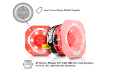 4" Super Bullet Tweeter 250 Watts 1.5" Titanium 4-Ohm Vc with RGB LED Lights - DS18