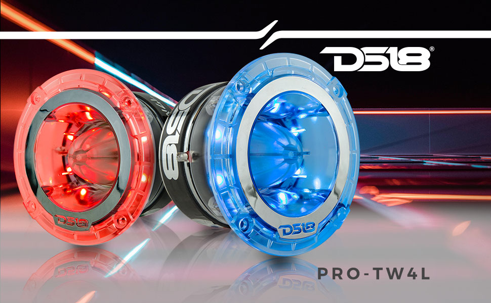 4.5" Super Bullet Tweeter 280 Watts 1.75" Titanium 4-Ohm Vc with RGB LED Lights - DS18