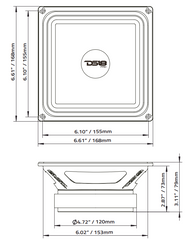 PRO 6.5" Square Midrange Loudspeaker 450 Watts 4-ohm - DS18