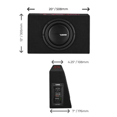 10” Amplified Shallow Subwoofer Enclosure for Pickup Trucks - DS18