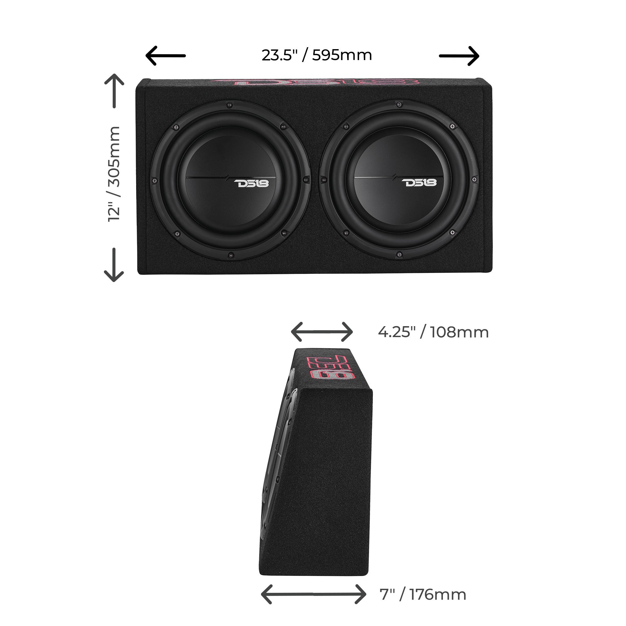 Loaded 10” Subwoofer + Passive Radiator Enclosure for Pickup Trucks - DS18