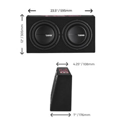 Loaded 10” Subwoofer + Passive Radiator Enclosure for Pickup Trucks - DS18