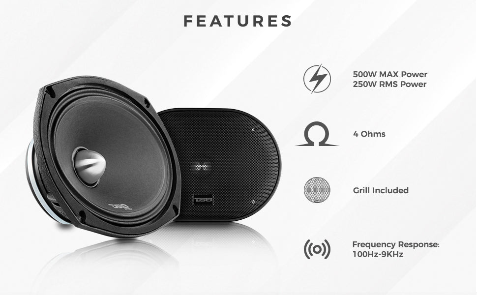 PRO 6x9" Neodymium Full-Range Bullet Loudspeaker 250 Watts Rms 4-Ohm - DS18