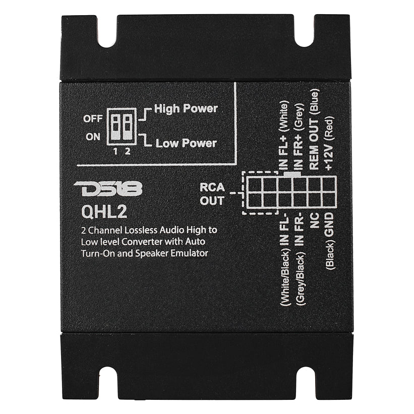 2-Channel Lossless Audio Line Output Converter with Auto Turn-On And Speaker Emulator - DS18