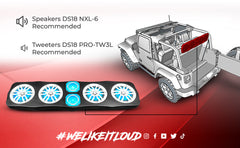 37” Universal Roll Cage Enclosure - 4x 6.5” Speakers and 2x 3.78” Tweeters - DS18