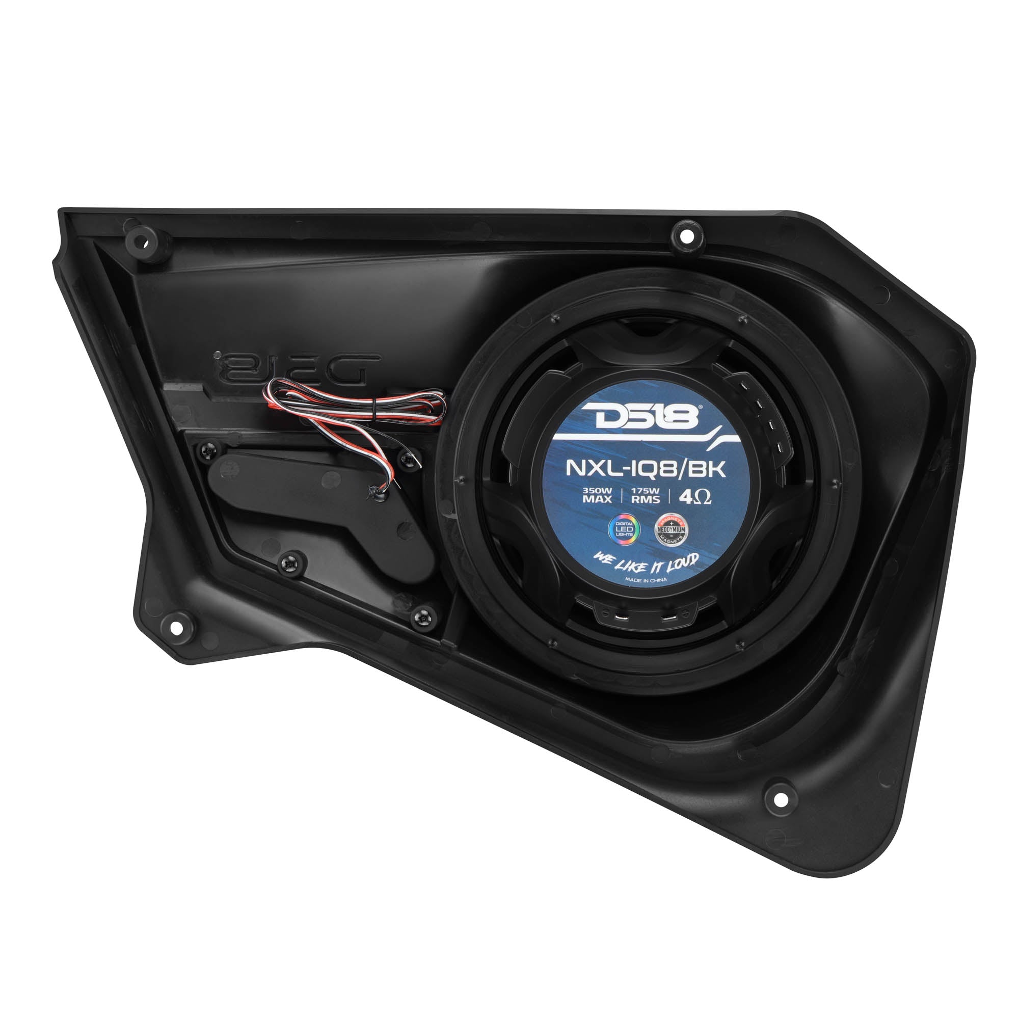 Polaris RZR Rear Door Panels Loaded with NXL-IQ/BK 8" Coaxial Speakers - DS18