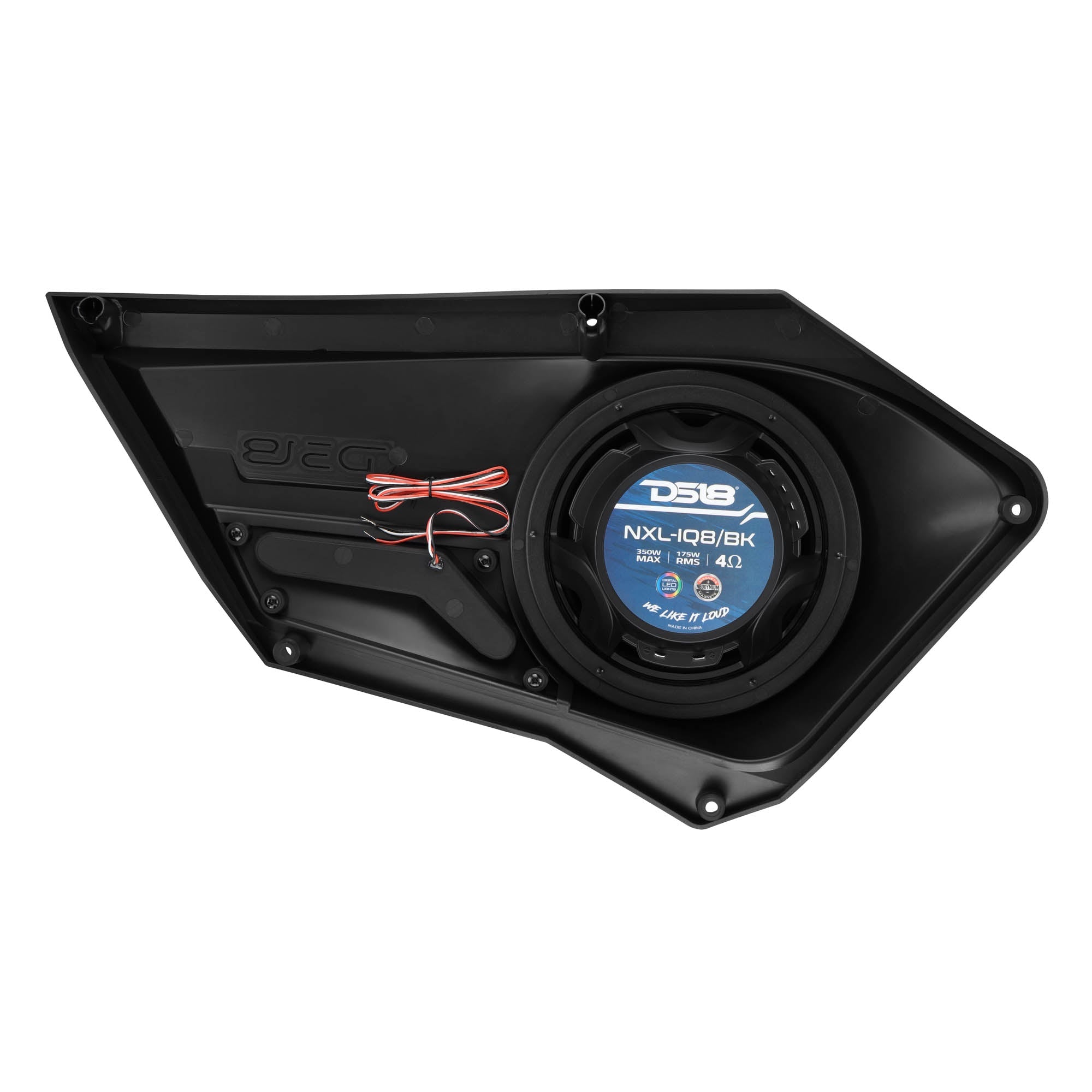 Polaris RZR Front Door Panels Loaded with NXL-IQ/BK 8" Coaxial Speakers - DS18