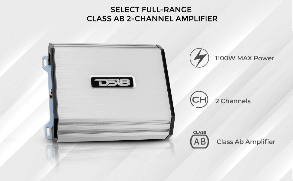 DS18 SELECT S-1100.2 – Class AB 2 Channel Full Range Amplifier – 1800 Watts - DS18