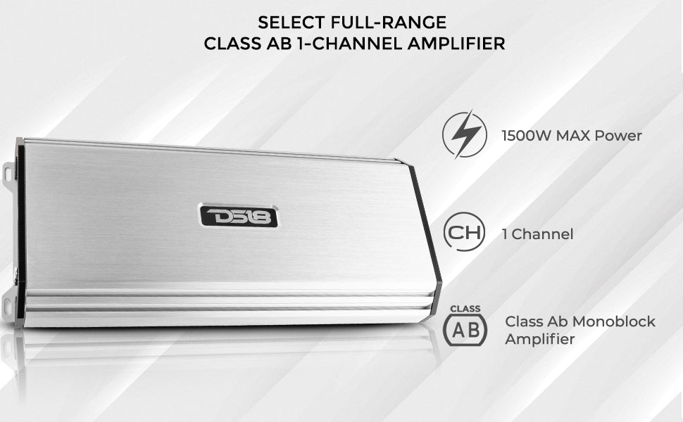 DS18 SELECT S-1500.1 – Class AB 1 Channel Monoblock Amplifier – 1500 Watts - DS18