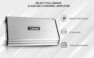 DS18 SELECT S-1600.2 Select Class AB 2 Channel Full Range Amplifier 1600 Watts - DS18