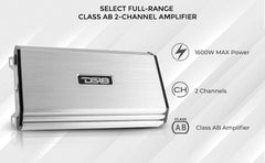 DS18 SELECT S-1600.2 Select Class AB 2 Channel Full Range Amplifier 1600 Watts - DS18
