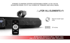 37" Marine Amplified with Bluetooth Sound Bar Speaker System 10 Speakers 1200 Watts - DS18