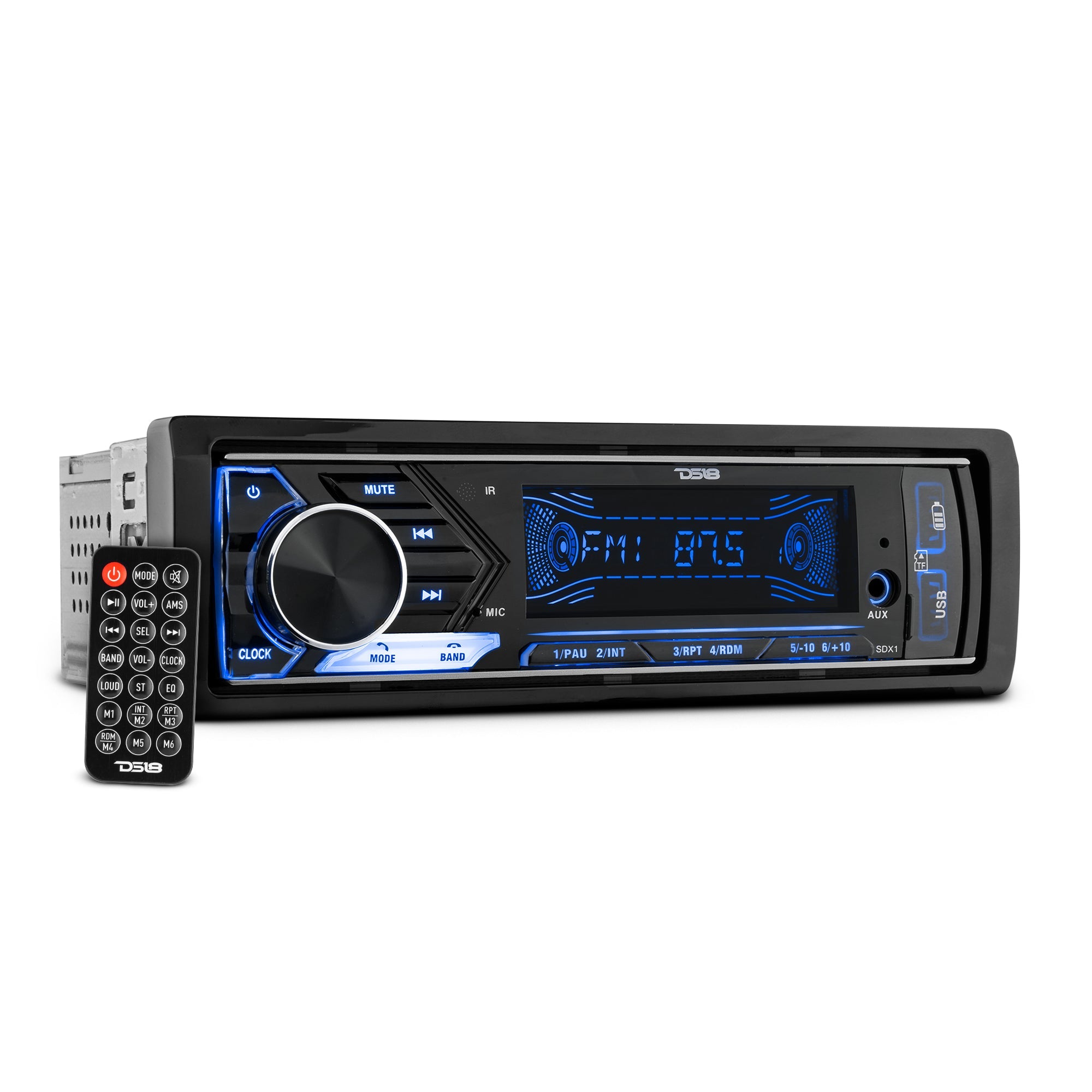 Single-DIN Digital Media Receiver Mech-Less Player, Bluetooth, Dual USB ,7 Volt Preouts - DS18