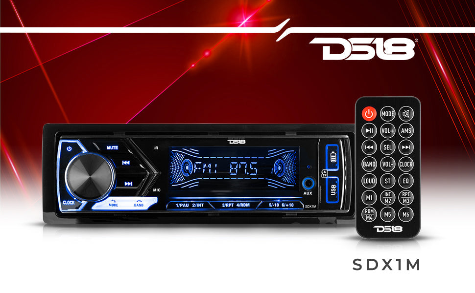 Single-DIN Digital Media Receiver Mech-Less Player, Bluetooth, Dual USB ,7 Volt Preouts - DS18