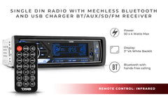 Single-DIN Digital Media Receiver Mech-Less Player, Bluetooth, Dual USB ,7 Volt Preouts - DS18