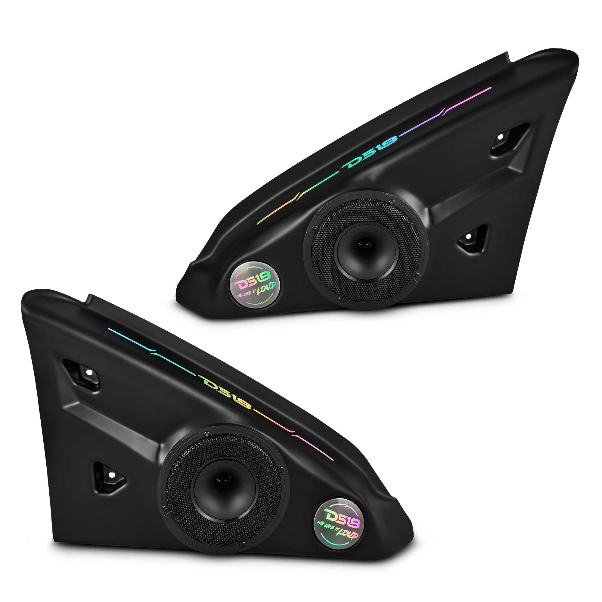 Polaris Slingshot Inside Armrest Speaker Panels Loaded | 2 x PRO-HY6.4MSL and Digital LED Lights | 2015 - Current - DS18