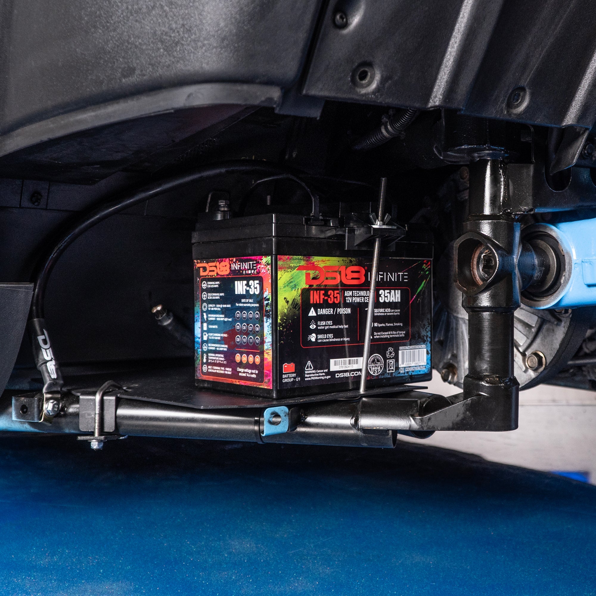Polaris Slingshot 2020+ Second Battery Mount Kit – Heavy-Duty Auxiliary Battery Tray - DS18
