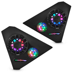Polaris Slingshot Front Kick Panel Speaker Pods Loaded | 2 x NXL-IQ6/BK & 2 x PRO-TW1LD and Digital LED Lights | 2015