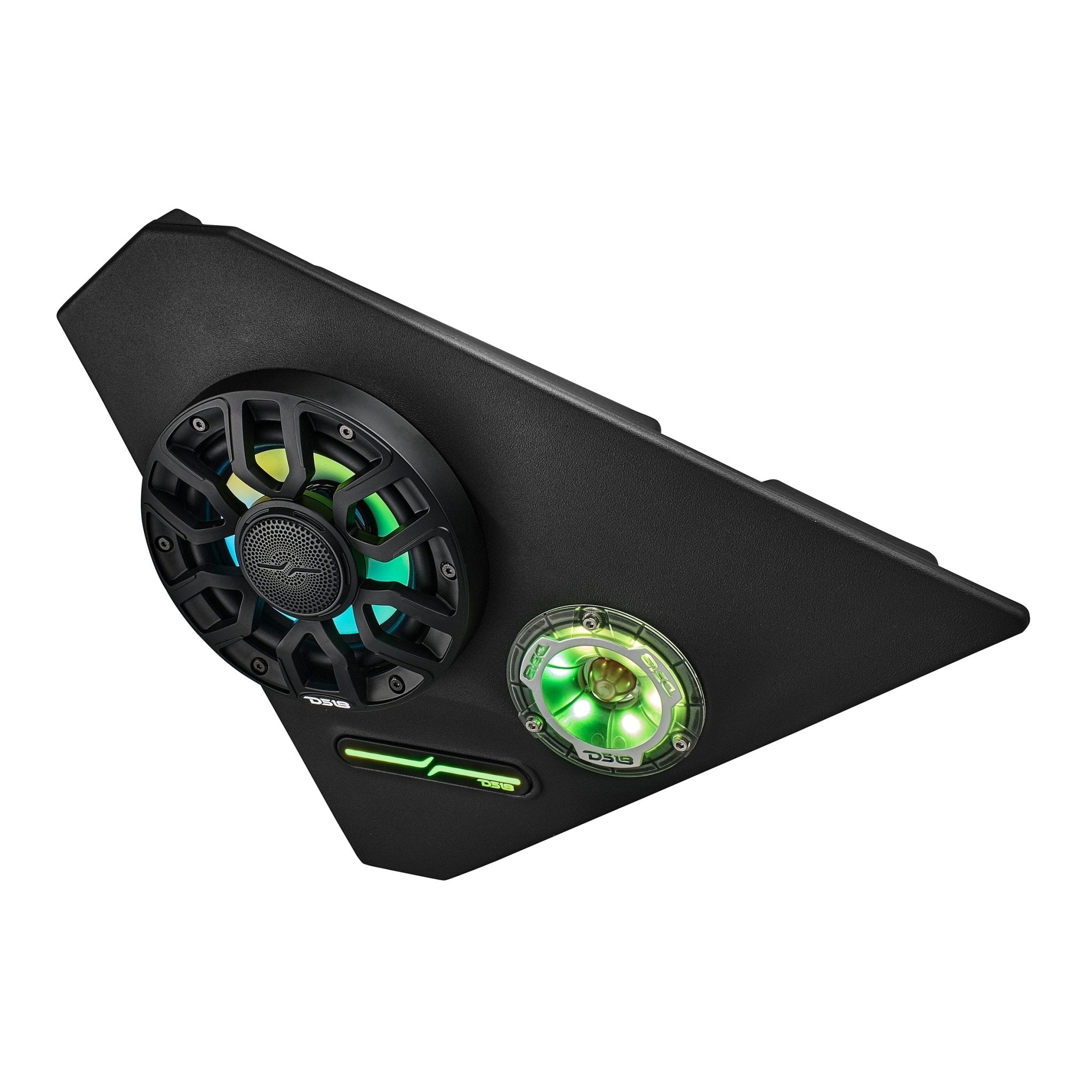 Polaris Slingshot Front Kick Panel Speaker Pods Loaded | 2 x NXL-IQ6/BK & 2 x PRO-TW1LD and Digital LED Lights | 2015