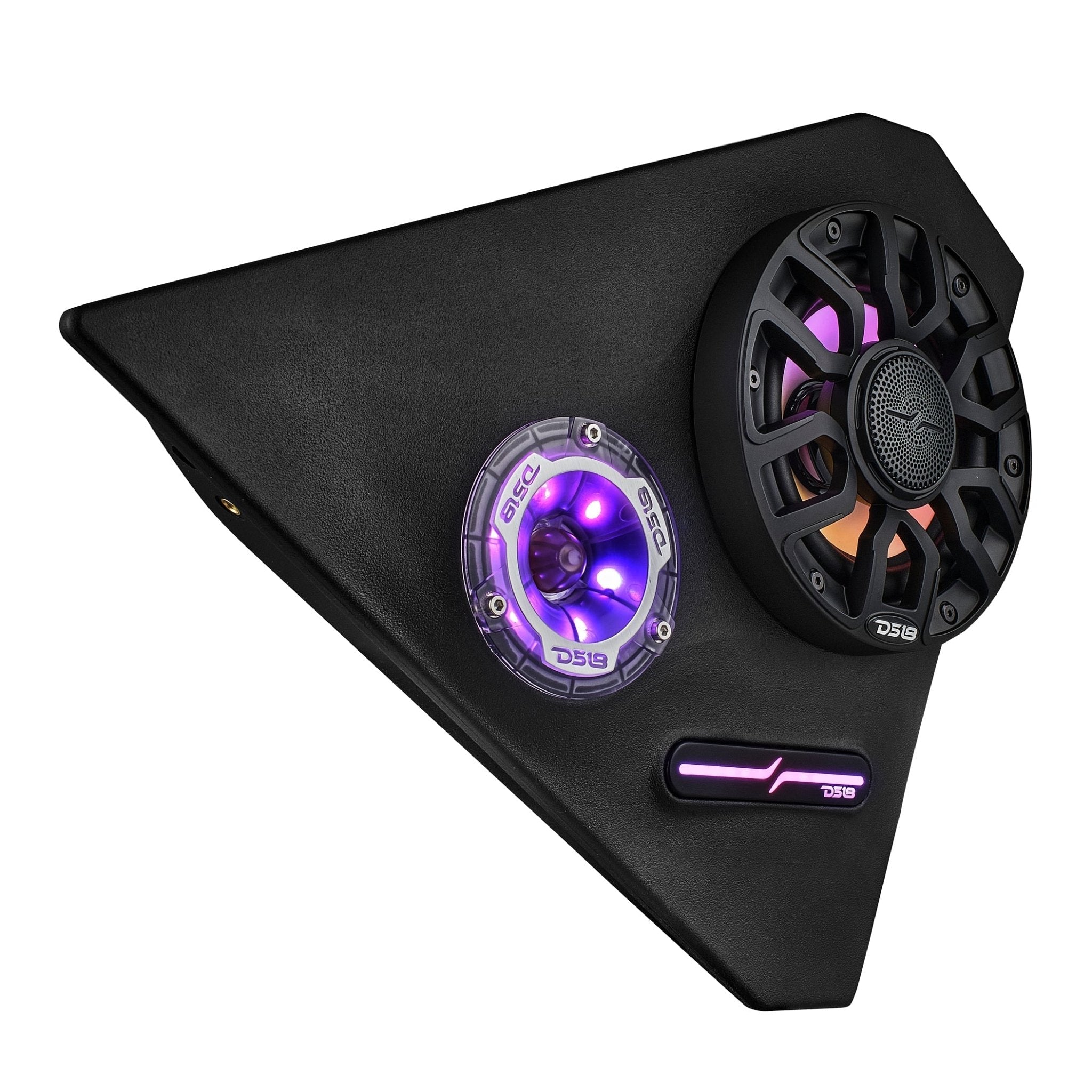 Polaris Slingshot Front Kick Panel Speaker Pods Loaded | 2 x NXL-IQ6/BK & 2 x PRO-TW1LD and Digital LED Lights | 2015