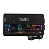 SMD 5-Channel Amplifier with VM-1 Voltmeter and Digital LED Lights 4 x 250W at 2-Ohm Class AB + 1 x 1800W at 1-Ohm Class D