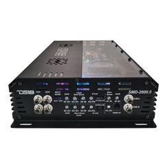 SMD 5-Channel Amplifier with VM-1 Voltmeter and Digital LED Lights 4 x 250W at 2-Ohm Class AB + 1 x 1800W at 1-Ohm Class D