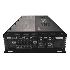 SMD 5-Channel Amplifier with VM-1 Voltmeter and Digital LED Lights 4 x 250W at 2-Ohm Class AB + 1 x 1800W at 1-Ohm Class D