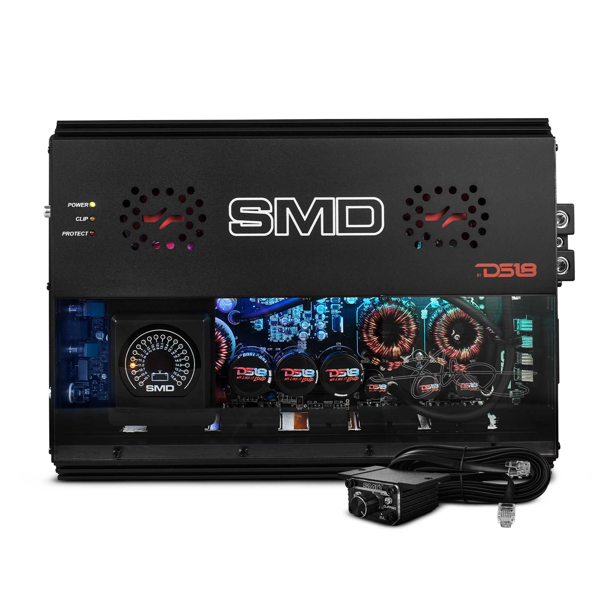 SMD Monoblock Amplifier with VM-1 Voltmeter and Digital LED Lights 3000W RMS at 1-ohm - Steve Meade Designs - DS18
