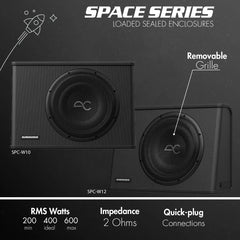Space Series Sealed Wedge Subwoofer Enclosure, 400W RMS | 10" 12"