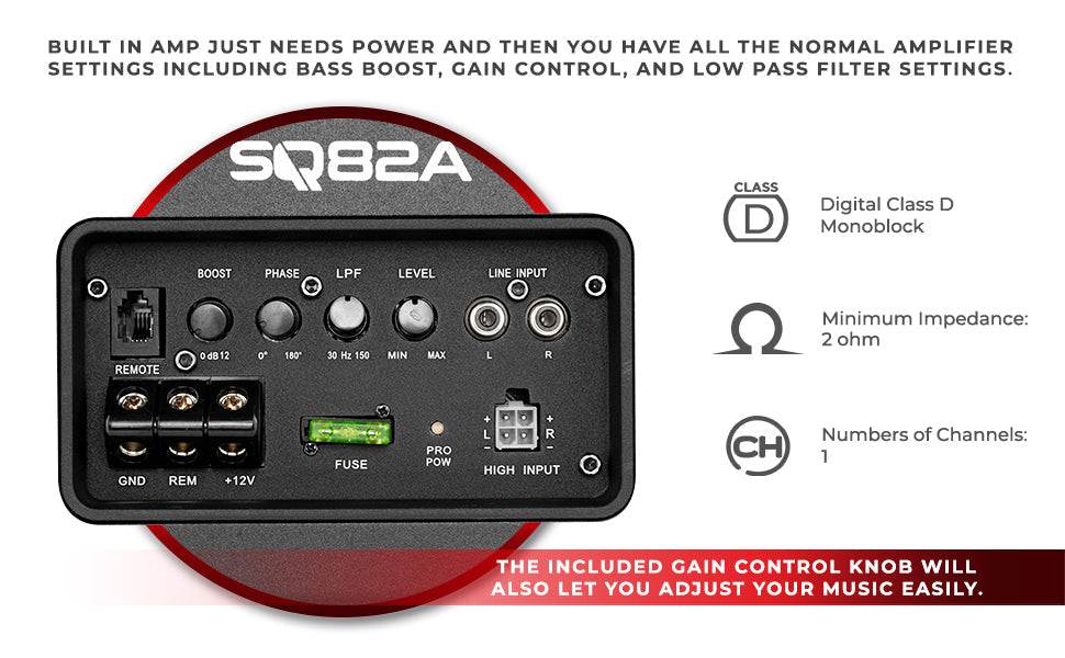 Dual 8" Loaded Amplified High End Aluminum Subwoofer Enclosure 300 Watts Rms - DS18