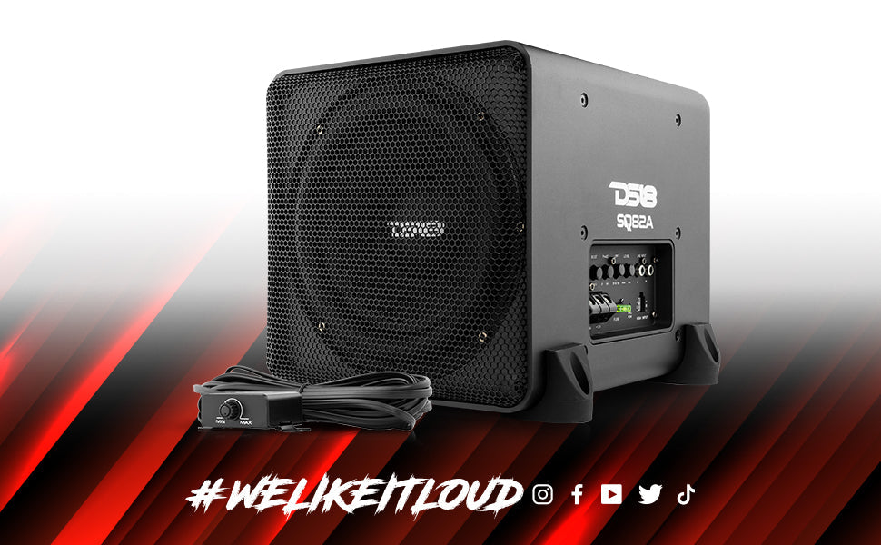 Dual 8" Loaded Amplified High End Aluminum Subwoofer Enclosure 300 Watts Rms - DS18