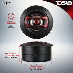 1.3" Multi-Mount PEI Mini Dome Tweeter with 0.8" Voice Coil - DS18