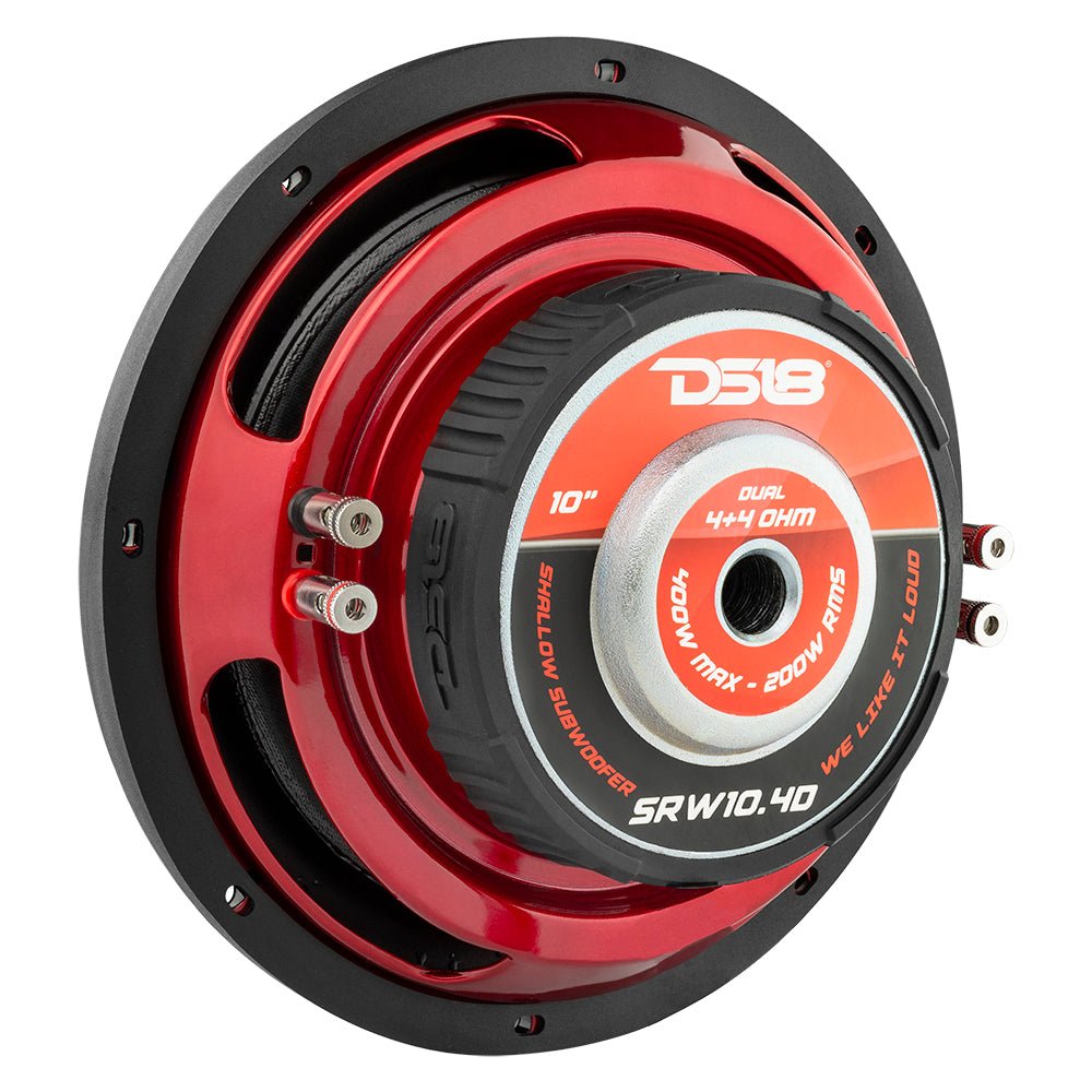 SRW Shallow-Mount 10" Subwoofer 200 Watts Rms DVC 4-Ohm - DS18