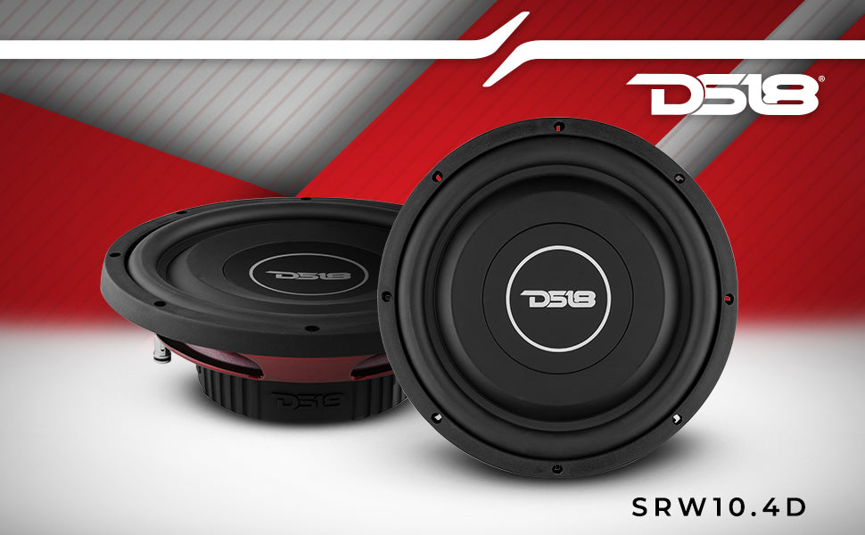 SRW Shallow-Mount 10" Subwoofer 200 Watts Rms DVC 4-Ohm - DS18