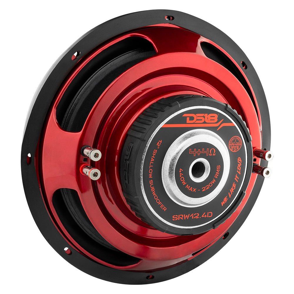 SRW Shallow-Mount 12" Subwoofer 220 Watts Rms DVC 4-Ohm - DS18