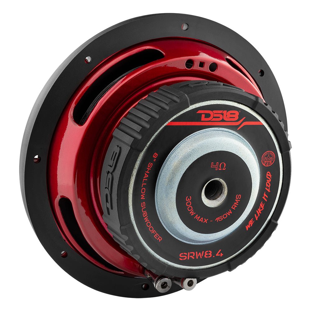 SRW Shallow-Mount 8" Subwoofer 150 Watts Rms SVC 4-Ohm - DS18