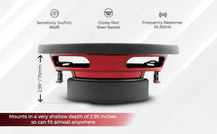 SRW Shallow-Mount 8" Subwoofer 150 Watts Rms DVC 4-Ohm - DS18