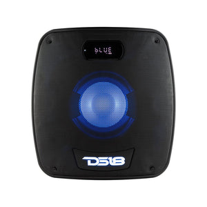 TLV 6.5" Amplified With Battery Self Powered Party Speaker With RGB LED Lights Bluetooth and TWS 200 Watts - DS18