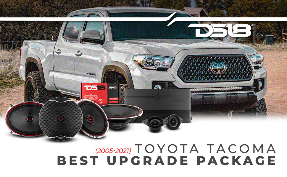 DS18 2005-2021 Toyota Tacoma Double and Access Cab Front and Back Doors Speakers Best Upgrade/Replacement Package 1800 Watts