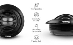 2.5" Dome Neodymium Tweeter with Aluminum Body 50 Watts 1" Silk 4-Ohm Vc - DS18