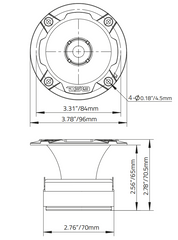 3.8" Super Bullet Tweeter 120 Watts 1" Aluminum 4-Ohm Vc - DS18
