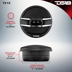 TX1 2" PEI Dome Ferrite Tweeter 0.5" VC 200 Watts - DS18
