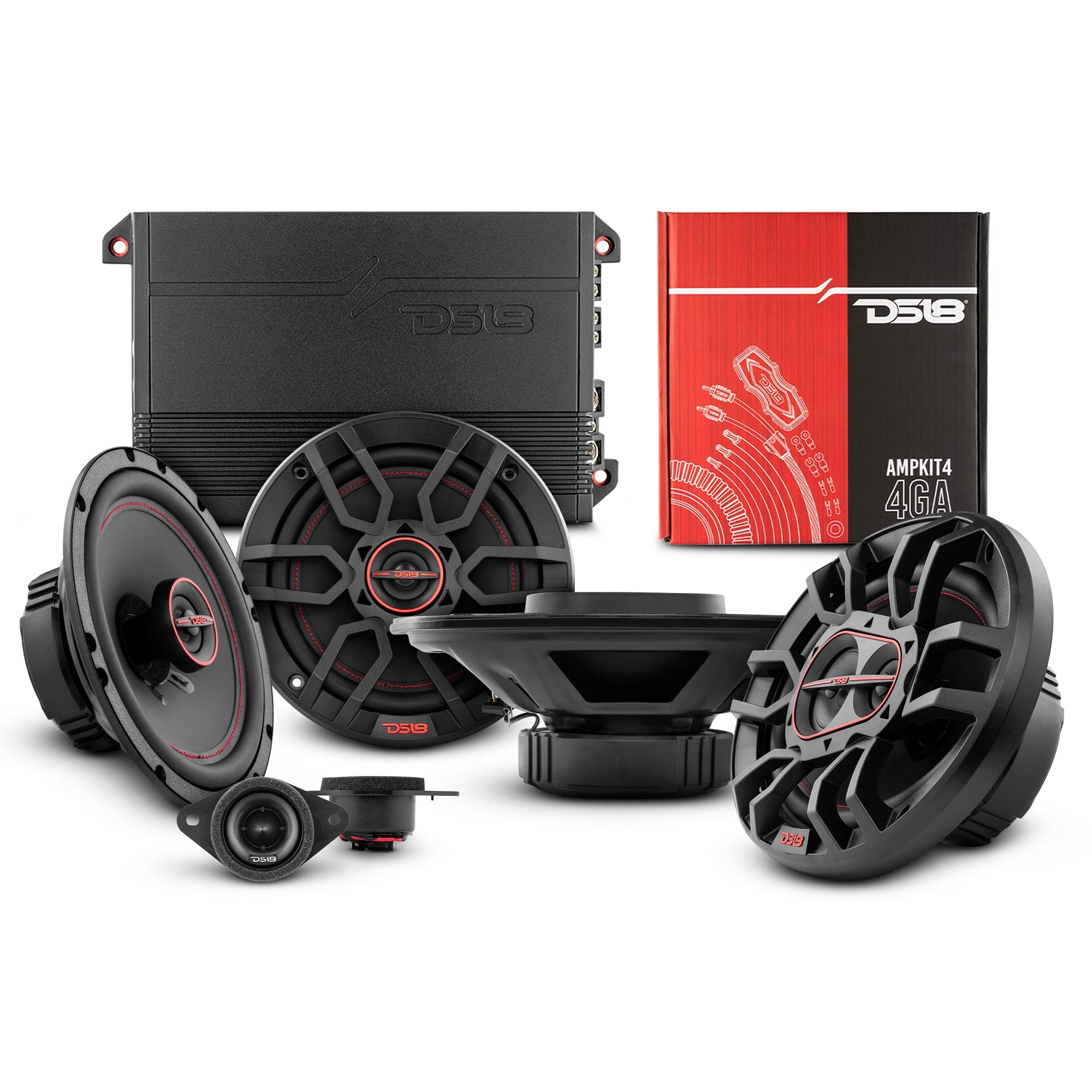 DS18 2008-2019 Toyota Highlander Front and Back Doors Speaker Good Upgrade Package 900 Watts - DS18