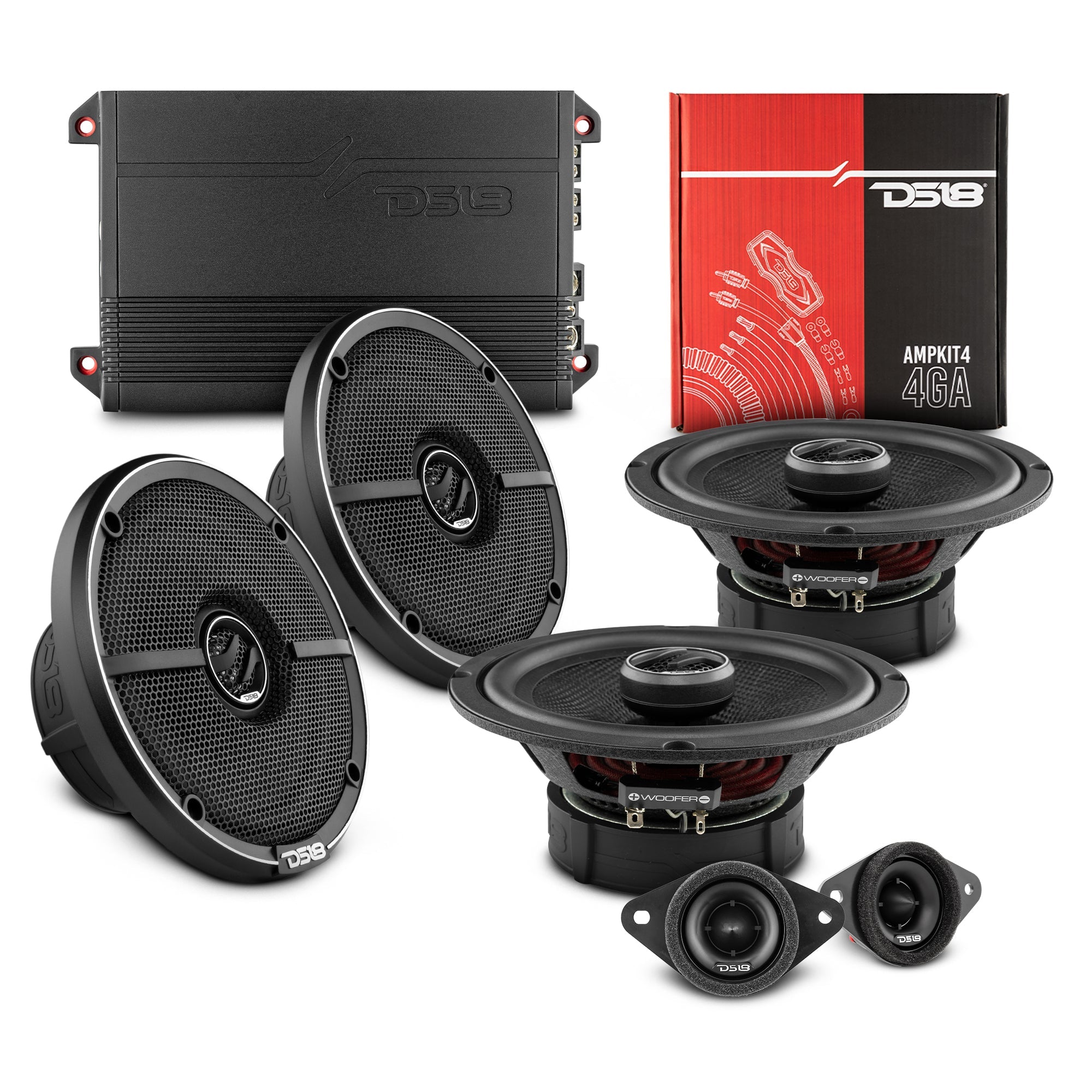 DS18 2014-2018 Toyota RAV4 Front and Back Doors Speakers Best Upgrade/Replacement Package 1600 Watts - DS18