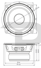 PRO-X 4" Mid-Range Loudspeaker 100 Watts Rms 8-Ohm - DS18