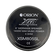 XSM805SL - 8 inch 4 Ohm Slim Ultra Efficient Midrange Speaker