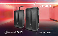 ZUMBA LOUD 15" High-Powered Amplified Professional Speaker System With Bluetooth and TWS 1000 Watts - DS18