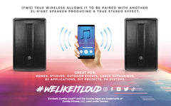 ZUMBA LOUD 15" High-Powered Amplified Professional Speaker System With Bluetooth and TWS 1000 Watts - DS18