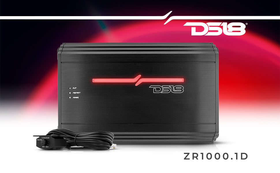 ZR 1-Channel Class D Amplifier 1000 Watts RMS-1 Ohm - DS18